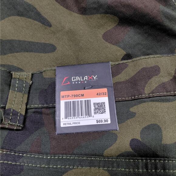 Galaxy by Harvic Camo Stretch Jeans Men’s 42x32 Green Brown Camouflage Outdoor - Picture 7 of 9